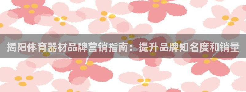 星欧娱乐平台怎么样：揭阳体育器材品牌营销指南：提升品